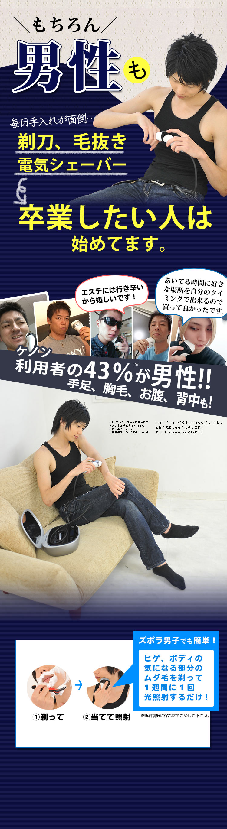 男性の利用者も多いケノン