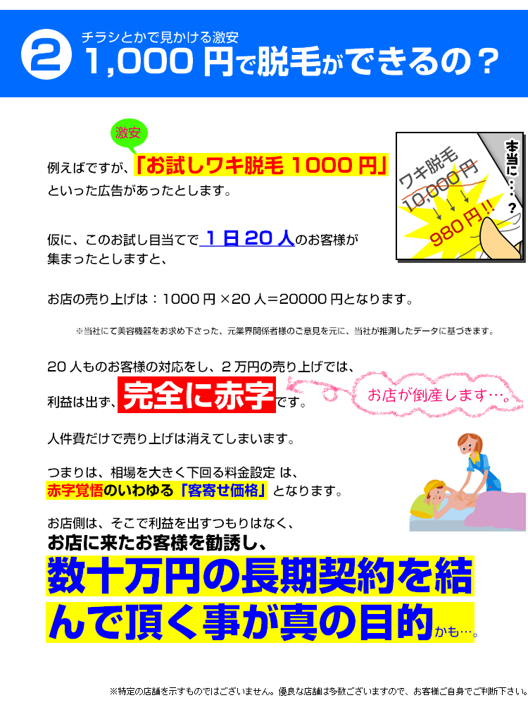 1000円で本当に脱毛できるの