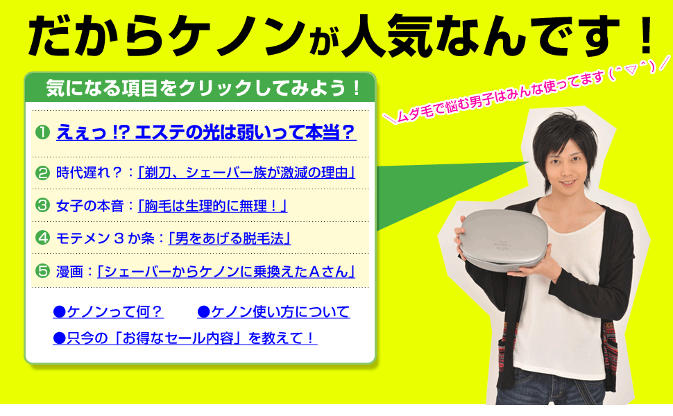 ケノン購入者様のおよそ43%が男性