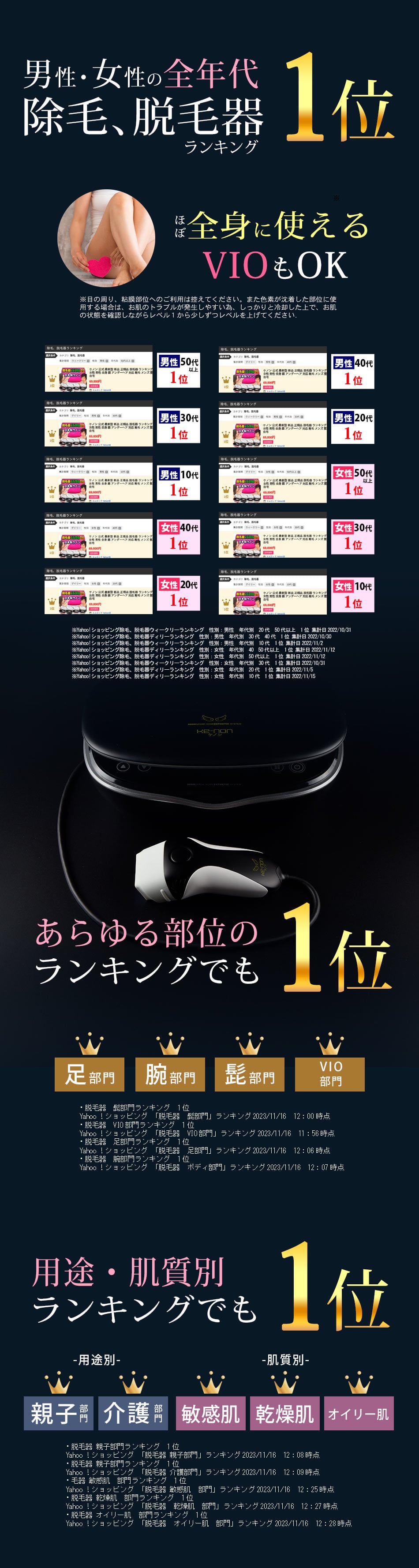 男性女性全世代1位